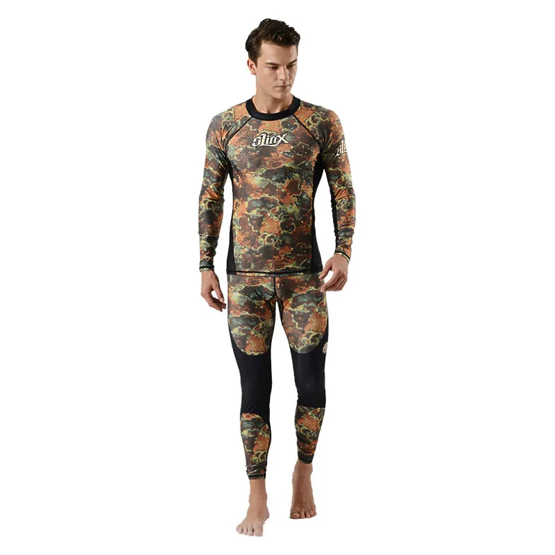 SLINX мужские 0,5 мм лайкра камуфляж Рашгард УФ Защита пляжная одежда для плавания Дайвинг кожа гидрокостюм для подводного плавания для подводной охоты, серфинга