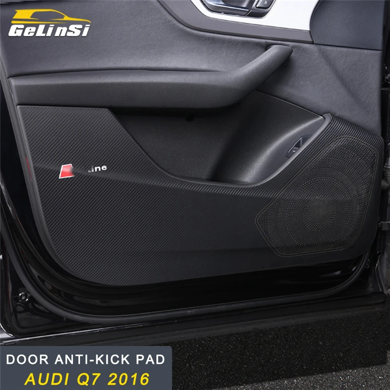 

GELINSI for Audi Q7 4M 2016 2017 2018 Car Care Door Gate Protector Cover Leather Anti-Kick Mat Pad Sticker Interior Accessory