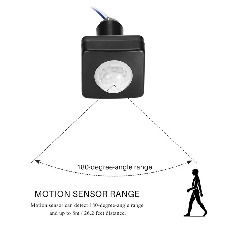 85-265 в 110 В 220 в наружный безопасный PIR датчик движения человеческого тела Детектор индуктор переключатель для светодиодного прожектора черный