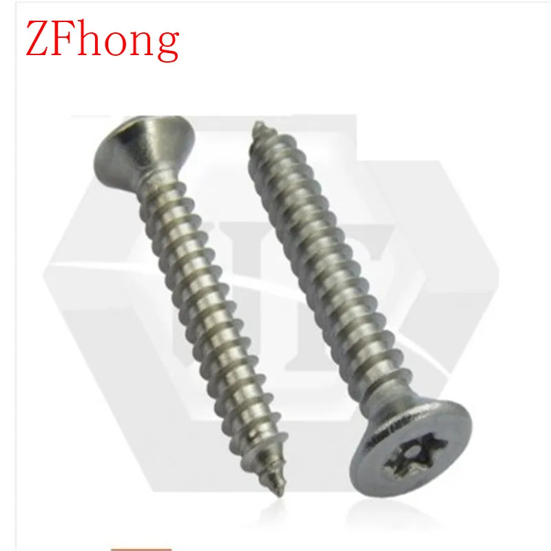 

100pcs/lot ST2.9*8/10/13/16/19/25 Stainless Steel A2 Flat head self-tapping anti-theft screw, Flat head self tapping torx screw