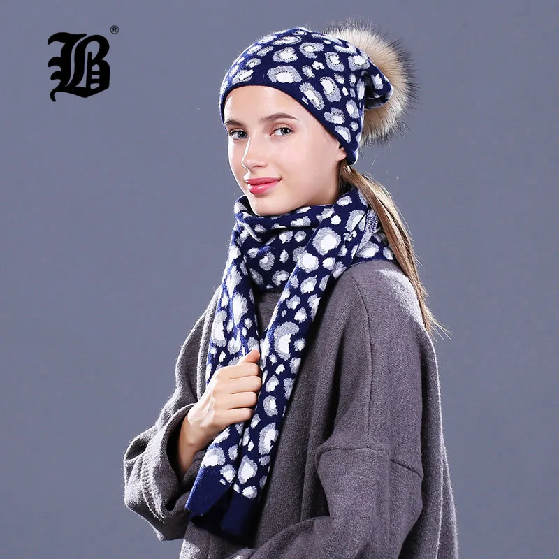 [FLB] брендовые Модные женские шапки шарф для зимы высокое качество Стразы дамские шапочки теплые осенние ангорские вязаные шапки FLBMX17032 - Цвет: 17032 04B Set