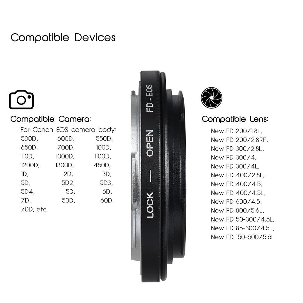 FD-EOS объектив адаптер для объектива камеры кольцо-адаптер с оптическим стеклом Фокус Бесконечность FD объектив для EOS EF крепление тела для камеры Canon