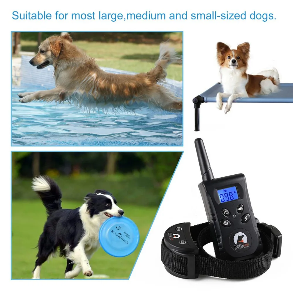 Paipaitek 500m Rc Pet Dog Training Collar Electric Shock Vibration