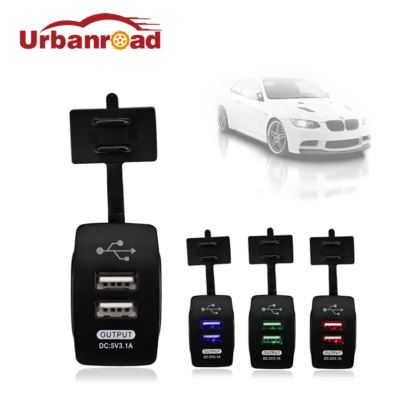

12V Motorcycle Car Dual USB Socket Waterproof USB Charger Power Adapter 3.1A 5V For Boat Car Auto Iphone 6 7 Samsung LED Light