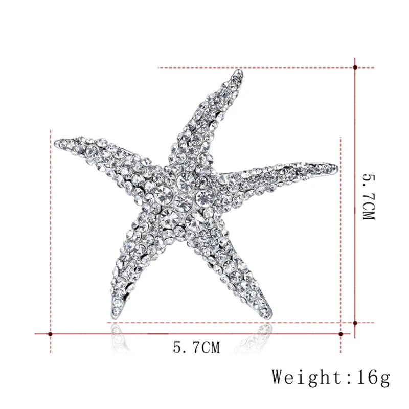 XIAOJINGLING Хрустальная брошь в виде морской звезды очаровательные ювелирные изделия Модные броши для женщин брошь корсаж Свадебные украшения подарки на годовщину