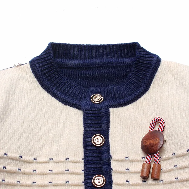 Вязаный свитер для мальчиков; Повседневный Детский кардиган с длинными рукавами; трикотажная одежда для мальчиков; хлопковый теплый осенний кардиган; одежда для маленьких мальчиков