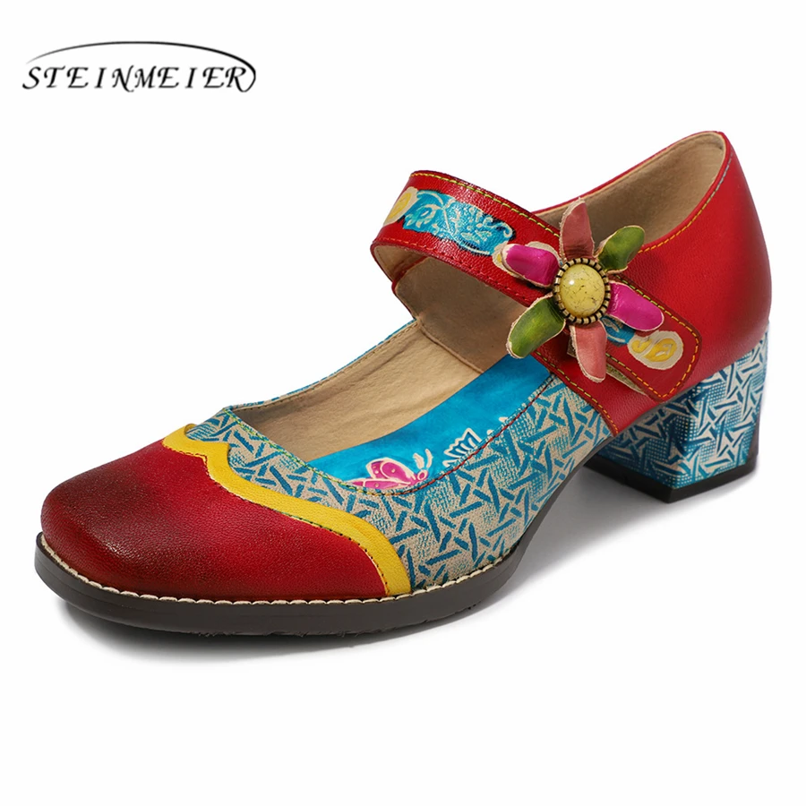

Women Genuine leather Mary Jane sandals summer oxford shoes woman shoes gladiator oxfords High heel sandals for women 2019 red