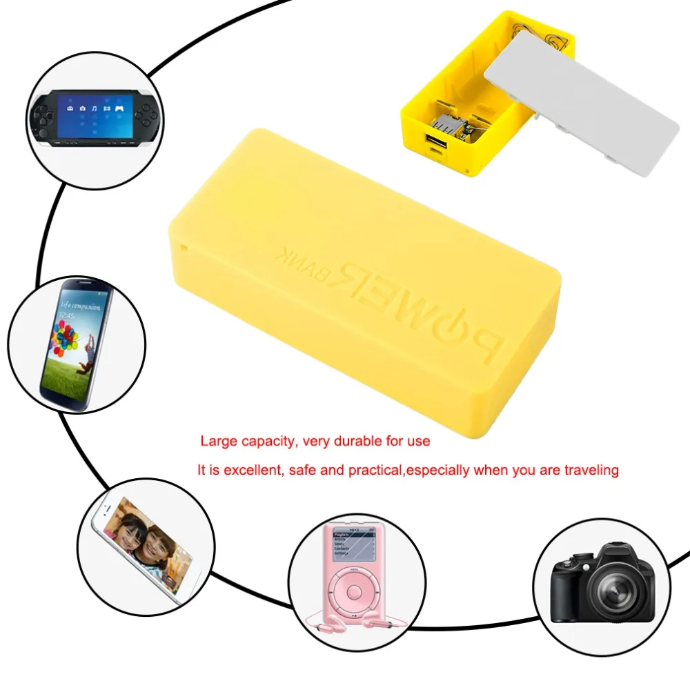 6 цветов 5 в USB DIY power bank чехол Портативный внешний аккумулятор коробка для хранения банк питания чехол для телефонов на 5600 мАч(без батареи