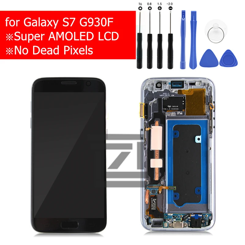 

100% New for Samsung Galaxy S7 G930F LCD Display Touch Screen Digitizer with Frame Assembly for Galaxy S7 G930F Repair Parts