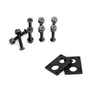 

New 6mm Black Color Rubber Gasket 35mm Hard Ware Bolts Skateboard Parts For Longboard Double Rocker Screws Free Shipping