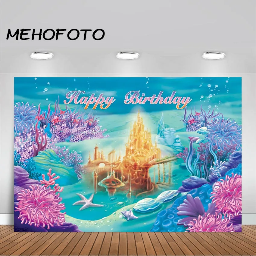 

Photography Backdrops Under Sea Castle Backdrop Ocean Bubble Mermaid Birthday Party Photo Studio Booth Background Newborn