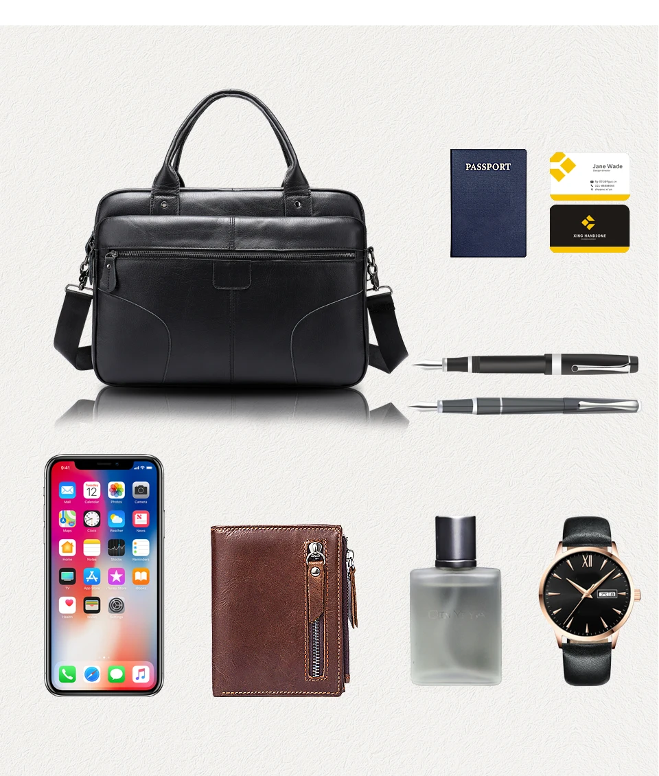 WESTAL мужской портфель/сумка из натуральной кожи, мужская сумка через плечо, мужская кожаная сумка для ноутбука, деловой портфель, Офисные Сумки для мужчин 8626