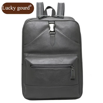 

Fashion Large Capacity School Backpacks High Quality PU Leather Famous Brand Casual Men Laptop Backpacks Z821
