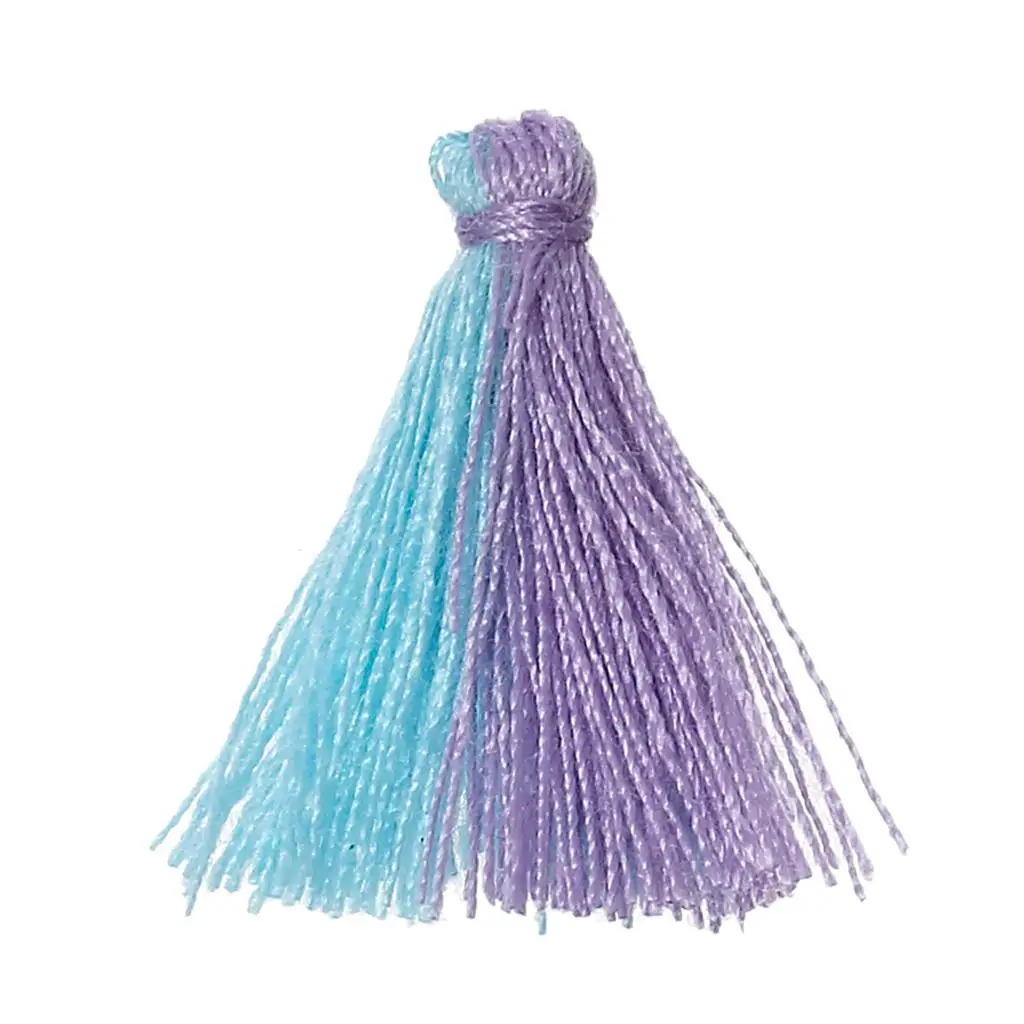 

DoreenBeads Cotton Silky Tassel Light blue & Light purple 25.0mm(1"),20 PCs 2016 new