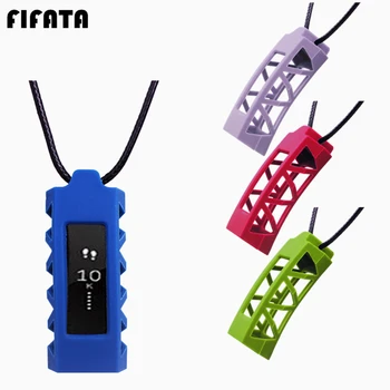 

FIFATA For Fitbit Alta Colorful Neck Strap Replacement Silicone Pendant Neck Band Protective Case Shell With Rope Accessories