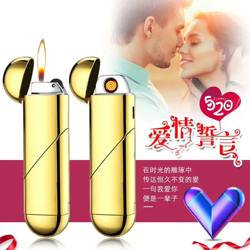 Disegno Del Cuore Pieghevole Elettronico E Gas Ricaricabile Usb Sigaretta In Metallo Leggero Per Tabacco Da Fumo Metal Lighter Designer Lightersgas Refill Aliexpress