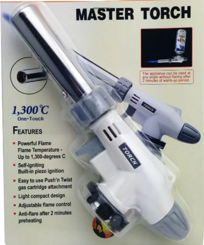

Blowtorch Cooking Soldering Butane Gas Torch Flame Gun Auto Ignition Blow Jet Burner Lighter Welding Burning Iron Heating BBQ