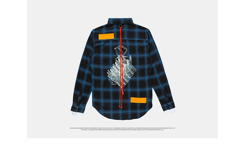  Checkered Korean Fashion Shirt Desinger Long Hip Hop  (13)