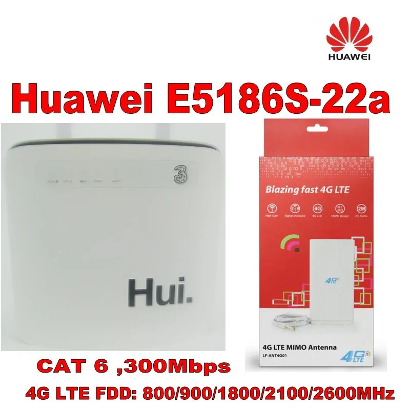 Huawei E5186s 22a 4G маршрутизатор LTE Advanced 300Mbs WIFI plus с антенной 49dbi 4g|lte advanced|huawei e5186s-22a4g lte