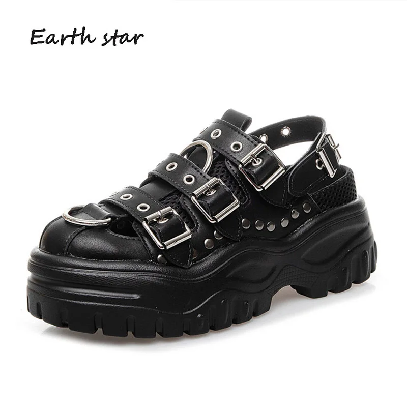 

Casual Shoes Women Rivets Sandals Platform zapatos de mujer Buckle chaussures femme Ladies Chunky footware sandalias mujer 2019
