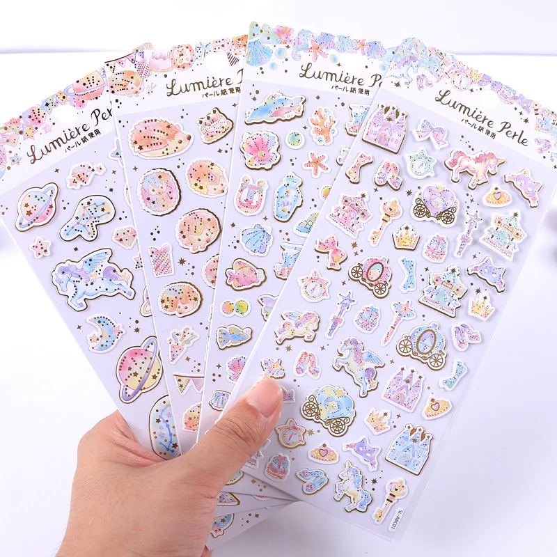 

1 pcs/lot Kawaii Stationery Stickers Starry ocean bronzing Diary Decorative Mobile Stickers Scrapbooking DIY Craft Stickers