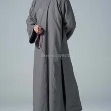 Унисекс белье и хлопок буддийский шаолин Аббот monksnun костюмы халат медитация лежа Униформа кунг-фу одежда в стиле Дзен серый весна и осень