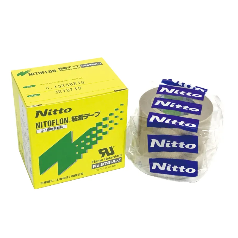 973UL-S Т0 13 мм * Ш 50 в 10 м Япония Nitto Denko PTFE Лента NITOFLON стекловолоконная лента (5 шт./лот) |