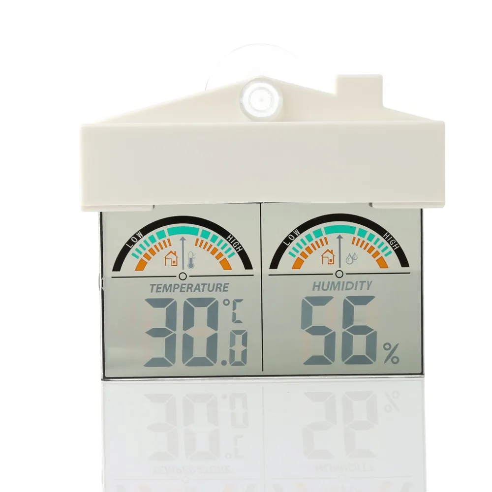 

LCD Digital Window Thermometer Hygrometer Meter Test Indoor Outdoor Suction Cup Temperature Instruments