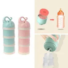 3 слоя слон стиль портативный контейнер для детского питания коробка эфирные злаки мультфильм детская молочная смесь коробки