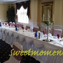 2 шт. белый роскошный Юбка для стола с драпировкой для свадьбы Юбка для стола ing с Зажимы скатерть плиссированные