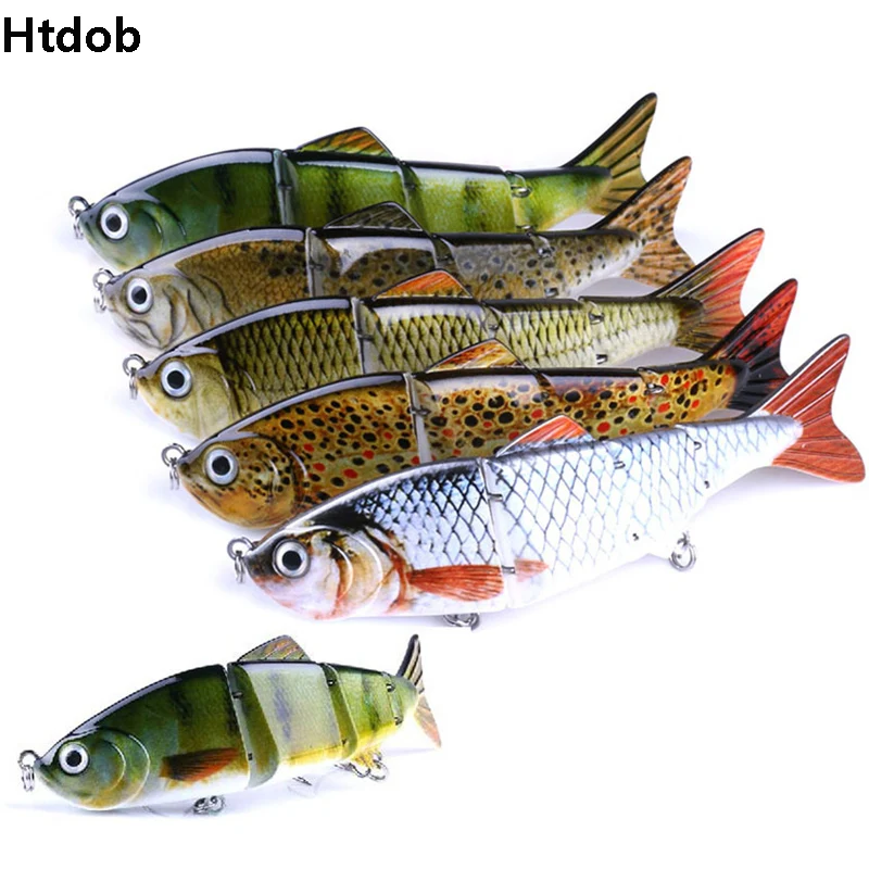 Isca de Pesca Isca de Pesca do Robalo Htdob Seções cm Swimbait do Robalo 6 Pesca Gancho Preto Tackle Wobbler Vibração Isca 4 16.8g 12 2 Cheap Iscas artificiais