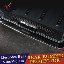 Rear Bumper Protector Threshold Plate Cover Sill Trim For Mercedes Benz Metris Valente Vito Viano V-Class W447 2016 2017 2018