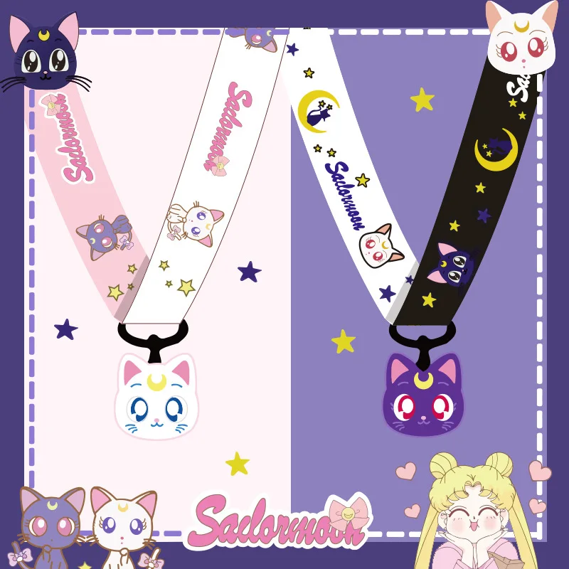 

Cute Cartoon Sailor Moon Neckband Lanyard for Women Key ID Card GYM Mobile Phone With USB Badge Clip DIY Lanyard Lasso Keychain