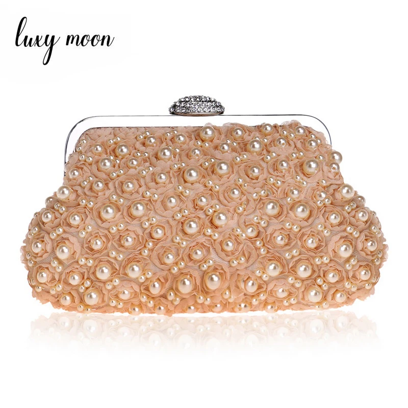 pearl beaded clutch bag