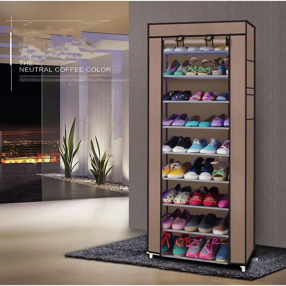 

Fashionable Room-saving 9 Lattices Non-woven Fabric Shoe Rack Coffee Large Capacity New Brand And High Quality