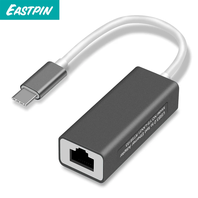 

Type-C to Gigabit Ethernet Adapter,1000M RJ45 LAN Network Adapter Compatible MacBook Pro (Thunderbolt 3 Port) iPad Pro & Mac Air