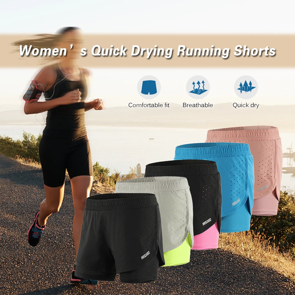 

/ 2-in-1 Sports Shorts Ladies With Liner Quick Dry Womens Fitness Gym Workout Shorts Running Jogging Yoga Leggings Breathable