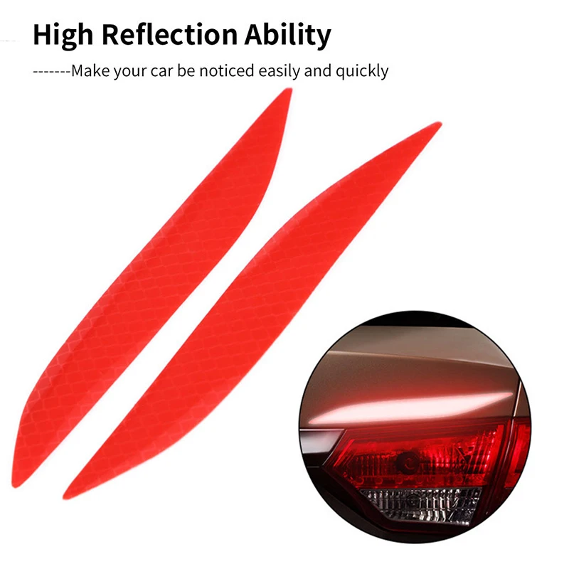2pcs Car Fog LED Strip Reflective Warning Sticker For Hyundai i30 ix35 ix25 Solaris Tucson 2017 Mazda 3 6 cx-5 Subaru | Автомобили и