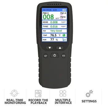 

8 In 1 Multifunction Air Quality Tester Comprehensive PM2.5 Detector HCHO TVOC Formaldehyde Air Quality Detector Gas Analyzer