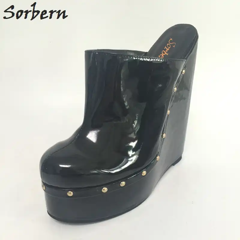 black pointed toe mules