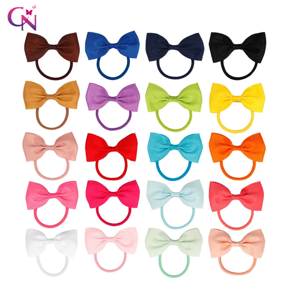 

CN 20 Pcs/lot Hair Accessories 3" Elastic Hair Band Girls Hairbow Scrunchy Ponytail Holder Gum Hair Rope Cute Hair Accessories