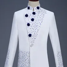 Новая одежда повседневное Пальто Блейзер для мужчин блестящее приталенное платье белые красные блейзеры костюмы сценическая одежда для певцов мужской костюм s брюки