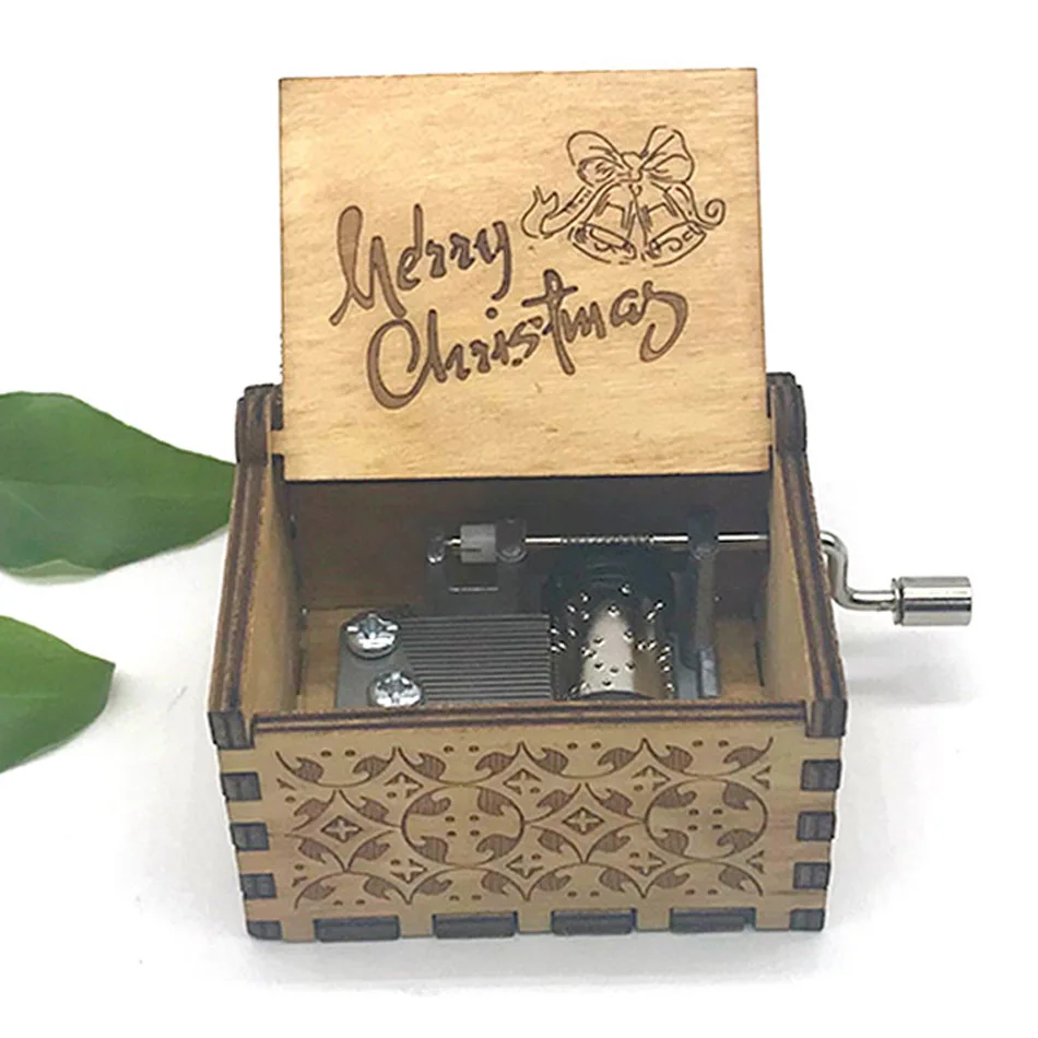 

new hot antique carved Christmas music box Dragon Ball star wars game of thrones wood hand crank Christmas Theme song gifts
