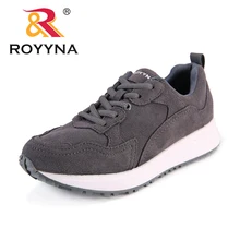 Royyna Новая Классика Стиль Для женщин Спортивная обувь Обувь замши Femme Туфли без каблуков Кружево до Женская повседневная обувь Mujer открытый Удобная обувь
