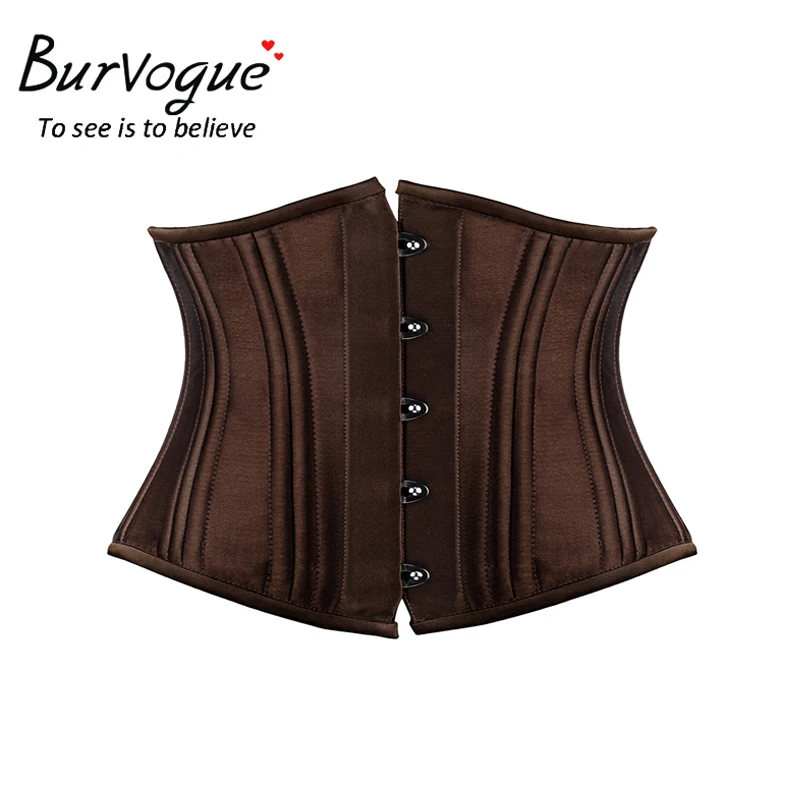 Burvogue Waist Control Corset Underbust Women Corsets Bustiers Satin Double Steel Bone Corset Waist Cincher Corselet XXS-6XL Burvogue Waist Control Corset Underbust Women Corsets Bustiers Satin Double Steel Bone Corset Waist Cincher Corselet XXS-6XL