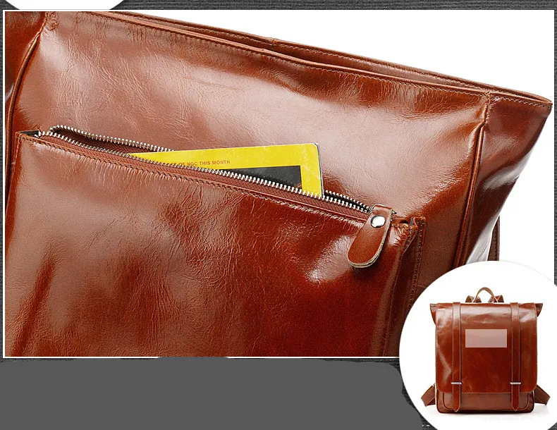 oil wax cow leather men backpack  (7)