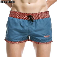 RAY GRACE пляжные мужские дышащие шорты спортивные шорты для мужчин сплошной цвет эластичная пляжная одежда для талии шорты с карманами летние шорты