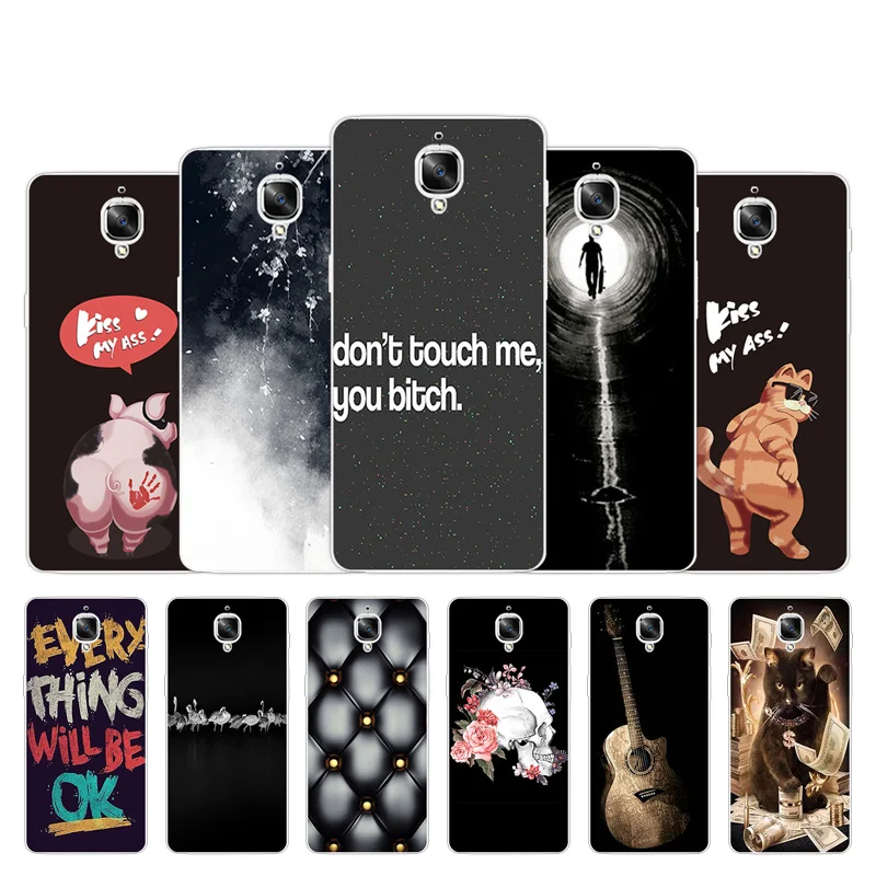 

Phone Case for OnePlus 3T 3 Case A3000 Three Cases Kiss Design Back Black Cover for One Plus 3 Fundas OnePlus3 T Coque Bags
