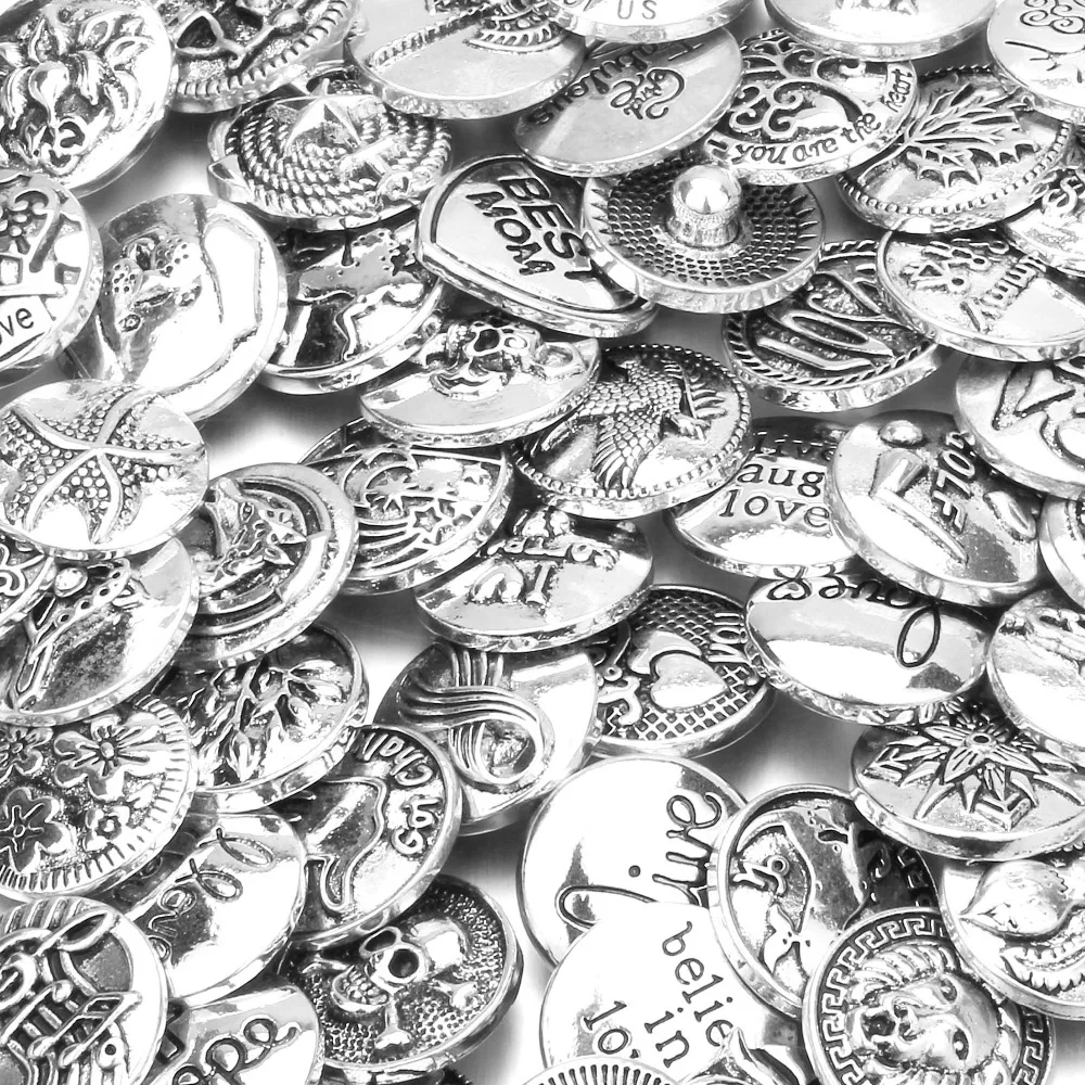 

High Quality 18mm Metal Snap Button Charm free style button Snap Button Jewelry TZ2068