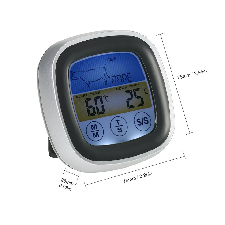 MOSEKO цифровая красочная печь с сенсорным экраном термометр мгновенное чтение зонд приготовление пищи барбекю Кухонный Термометр с таймером оповещения